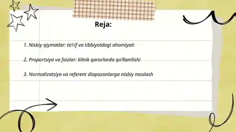 Nisbiy qiymatlar,ularni tibbiyotda qollash 2