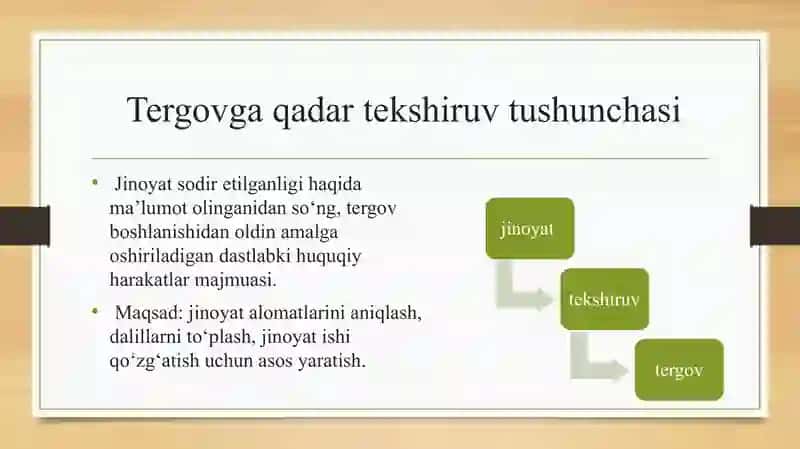 Tergovga qadar tekshiruvni amalga oshiruvchi organlar 2