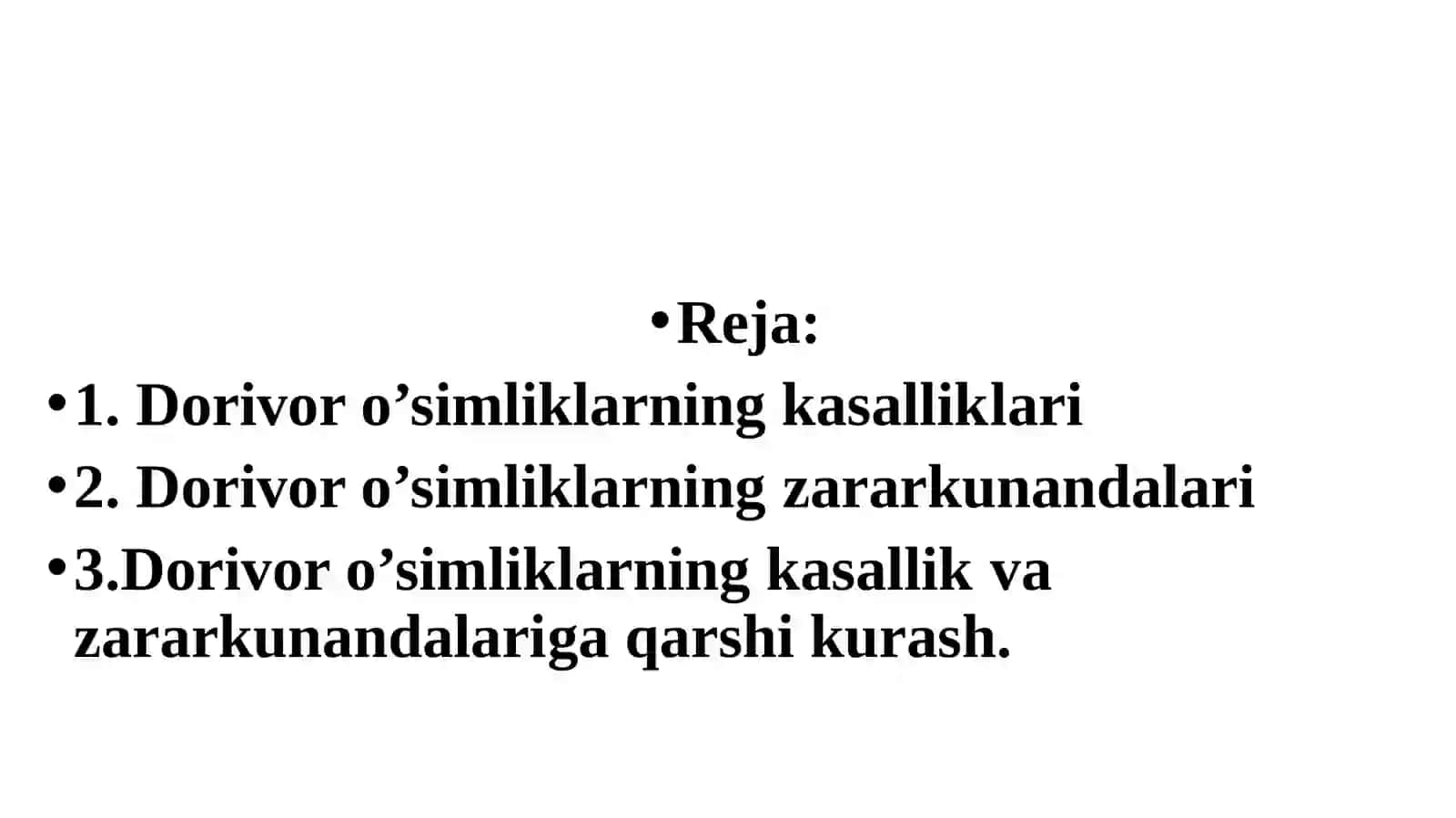 Dorivor o‘smlıklarnıŋ kasallıkları va ularga qarshi qurashi kurash 2