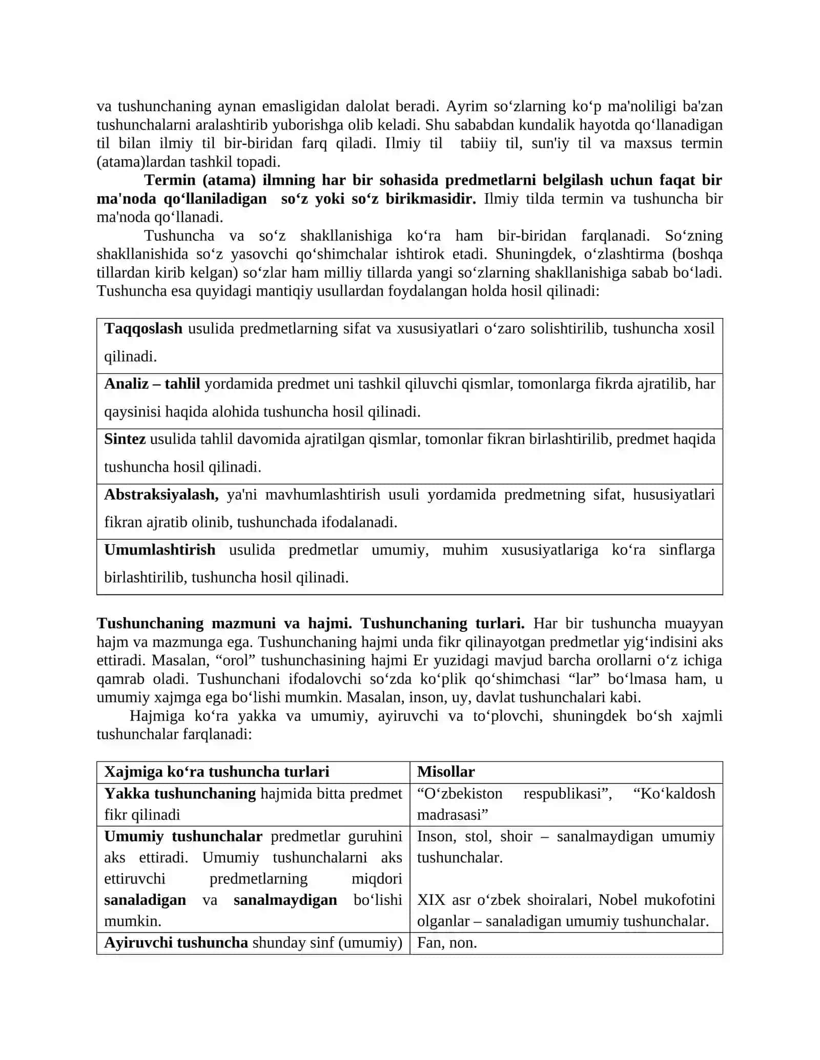 Tafakkur shakllari: tushuncha, hukm va xulosa 2