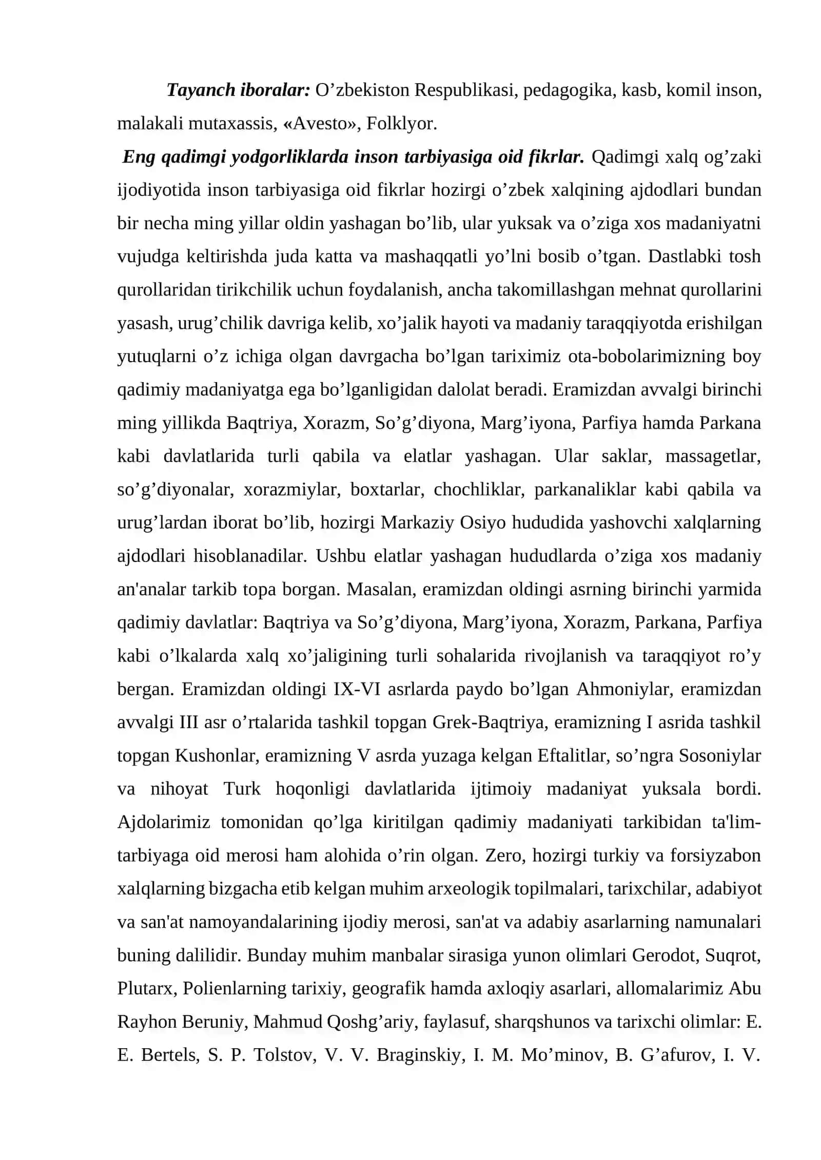 Eng qadimgi yodgorliklarda inson tarbiyasiga oid fikrlar 2