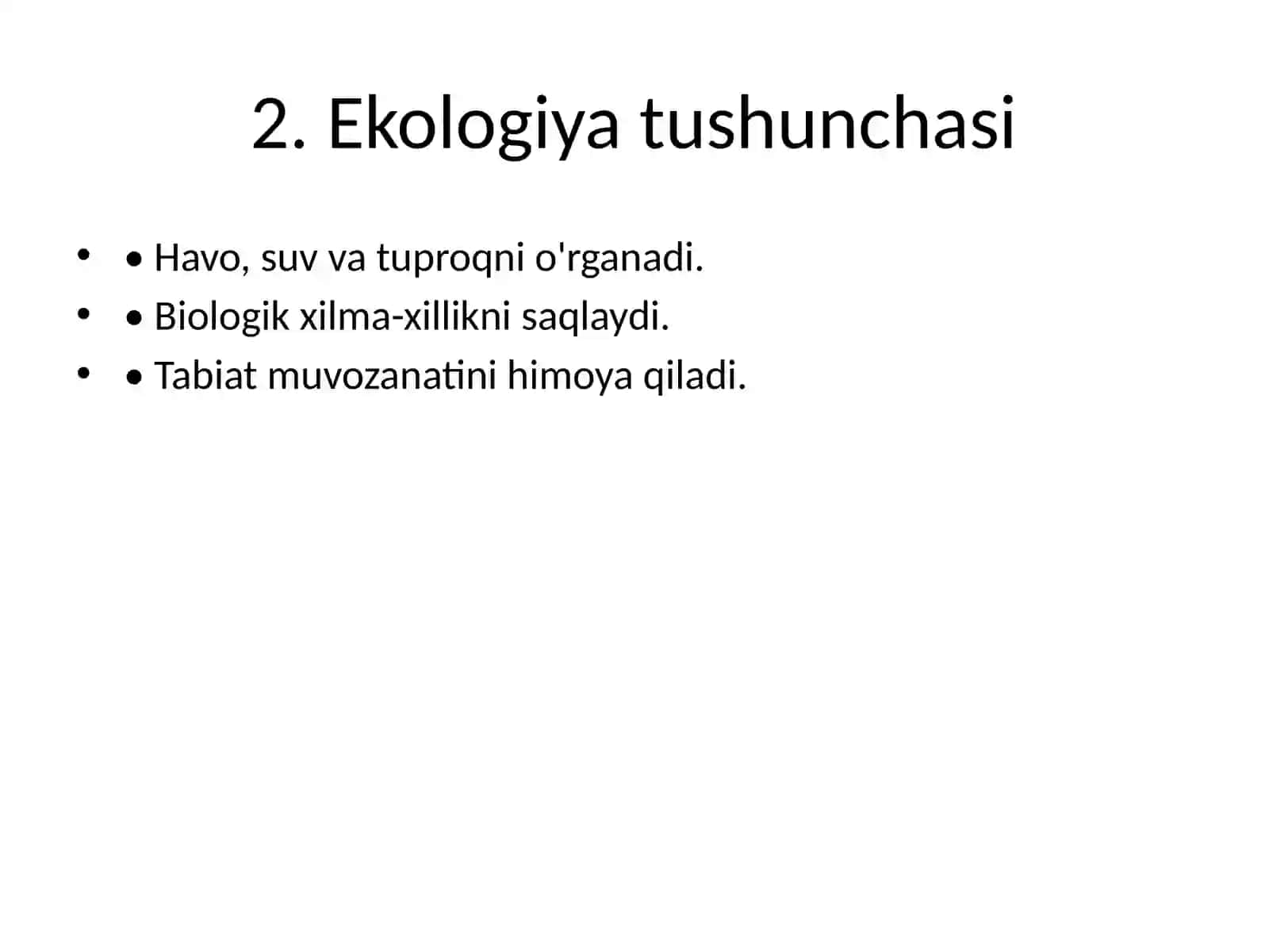 Ekologiya va iqlim o'zgarishi 2