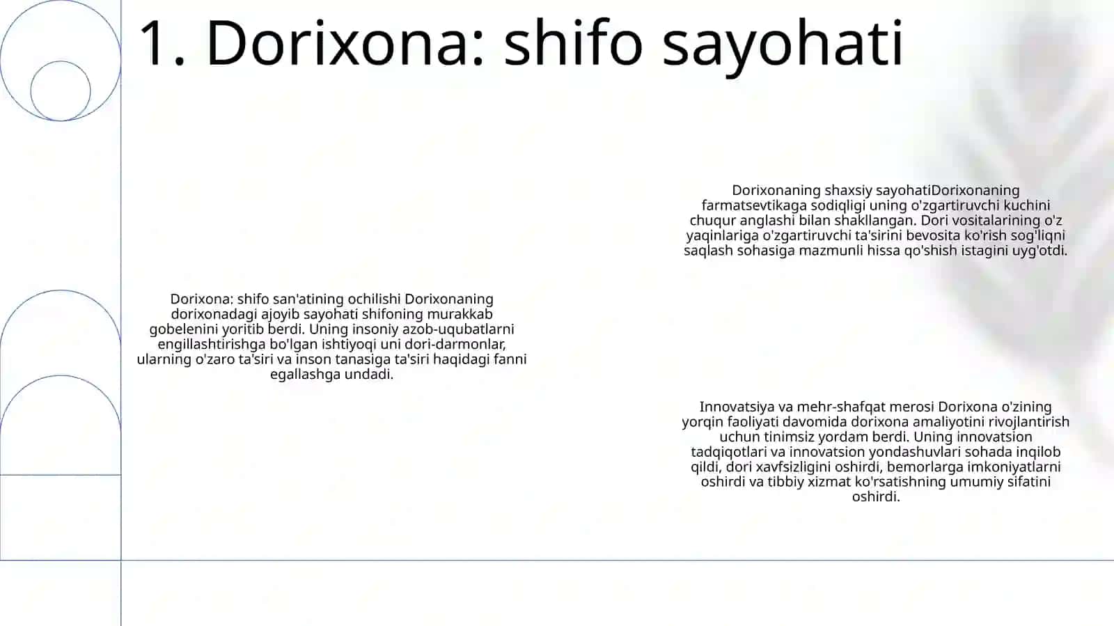 Dorixona: shifo sayohati 2