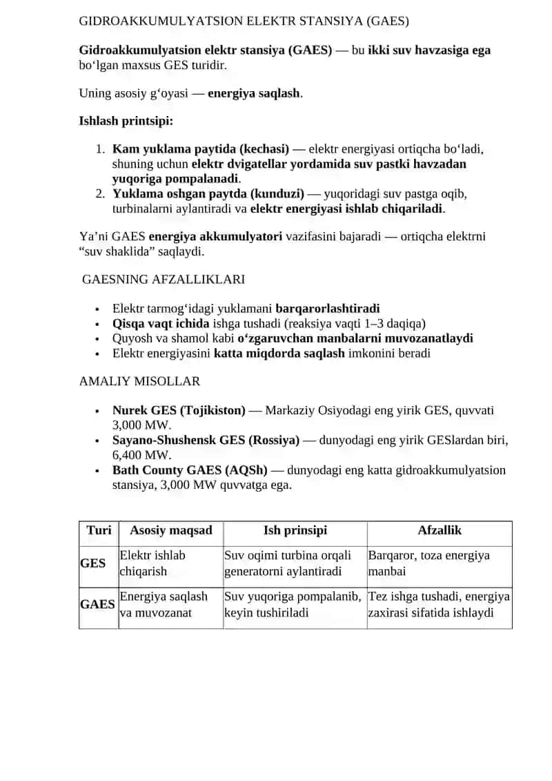 Gidroelektr stansiya (GES) 2