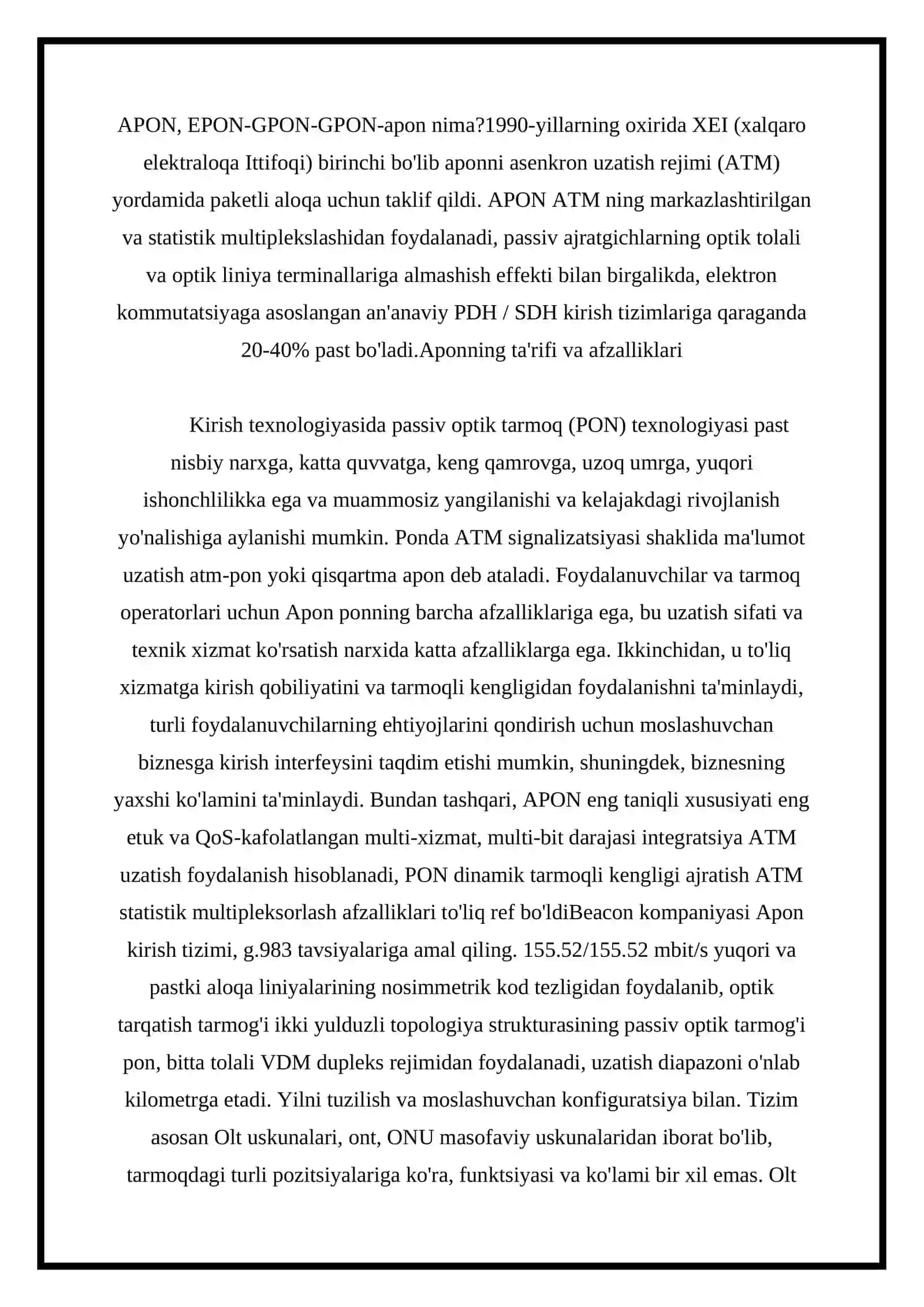 APON texnologiyasi haqida tushuncha 2