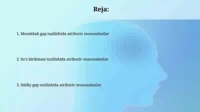 Murakkab gap tuzilishida atributiv munosabatlar 2