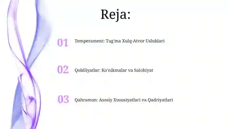 Qahramon: Asosiy xususiyatlari 2