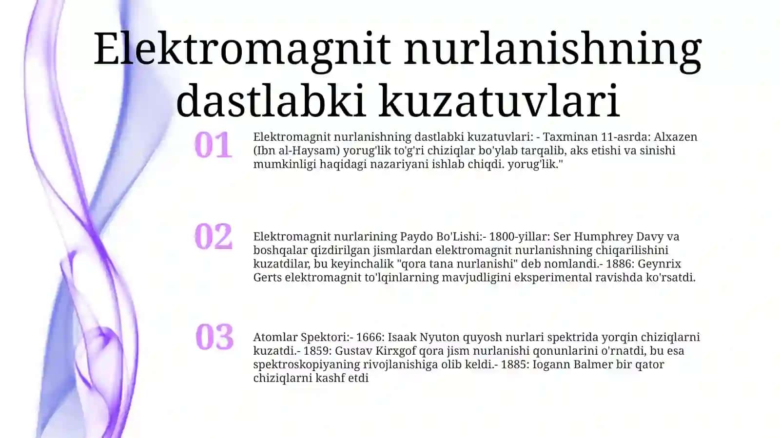 Elektromagnit Nurlarining Paydo Bo’Lishi 2