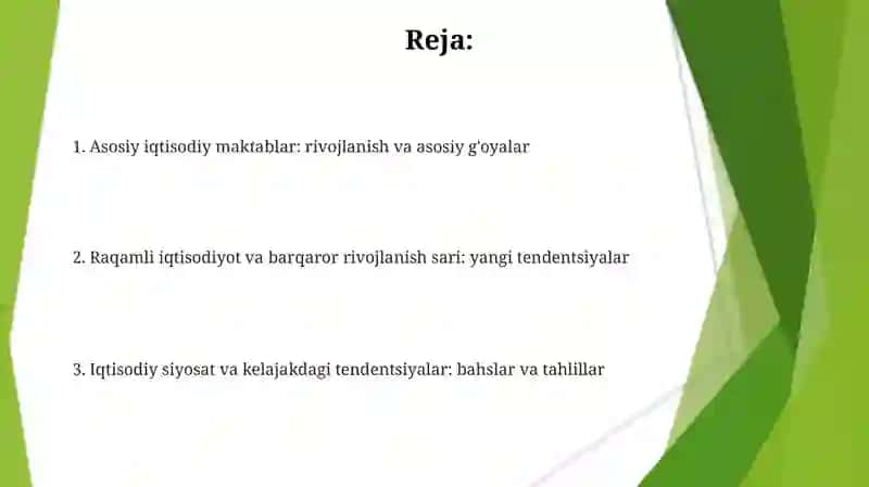 Iqtisodiyot ta'limotlar tarixi 2