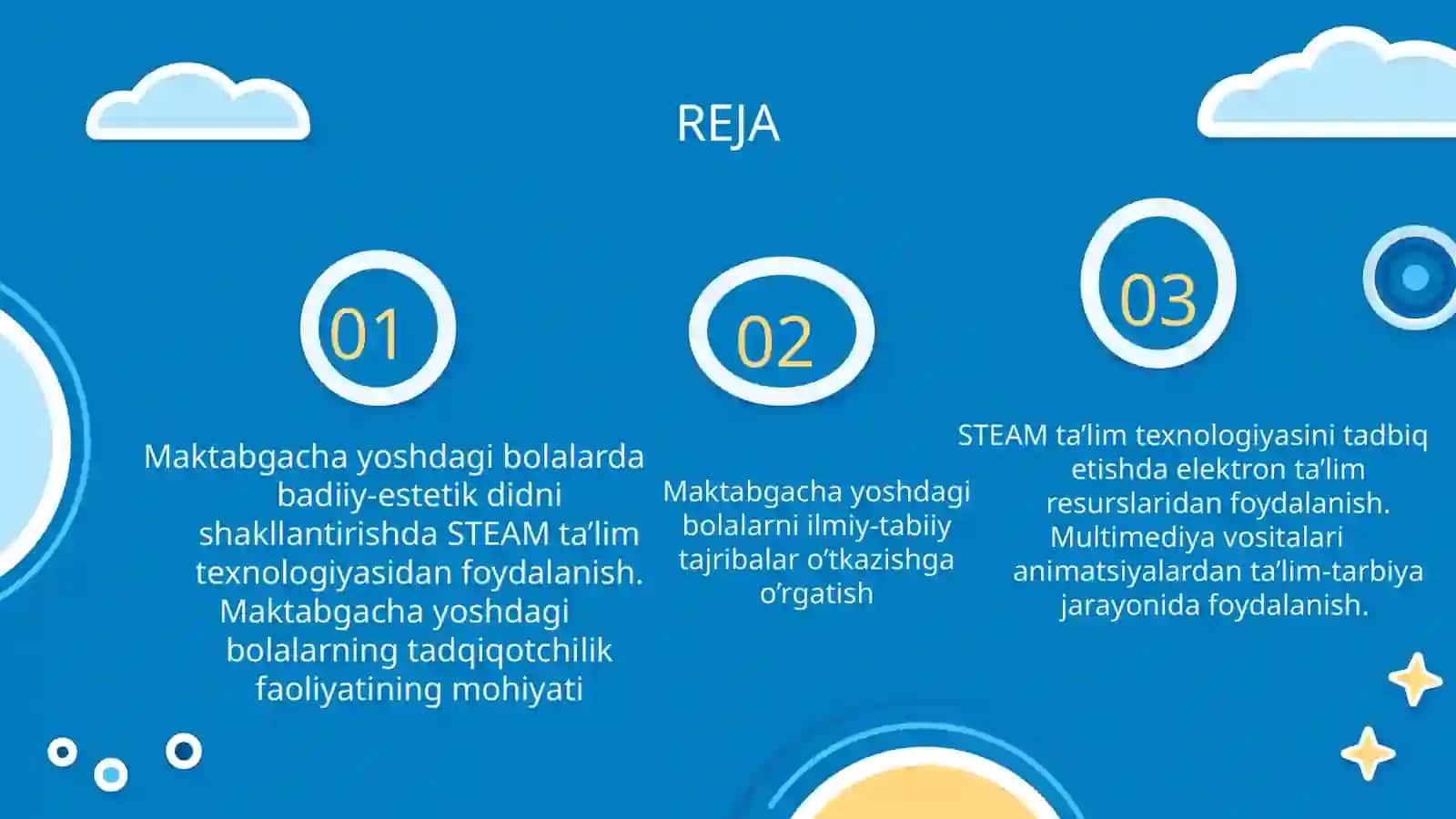 Maktabgacha ta’limda tabiiy va badiiy-estetik tarbiyaning integratsiyasida STEAM ta’lim texnologiyasini qo‘llash elektron ta’lim resurislardan foydalanish 2