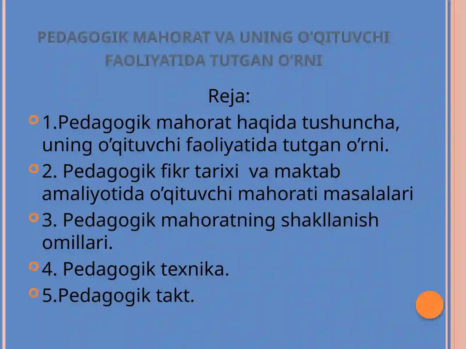 pedagogikmahoratvauningo’qituvchifaoliyatidatutgano’rni 2