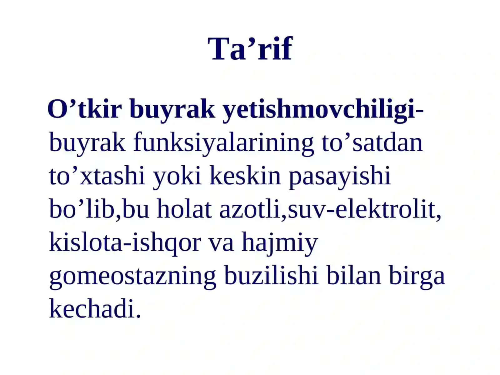 O’TKIR VA SURUNKALI BUYRAK YETISHMOVCHILIGI 2