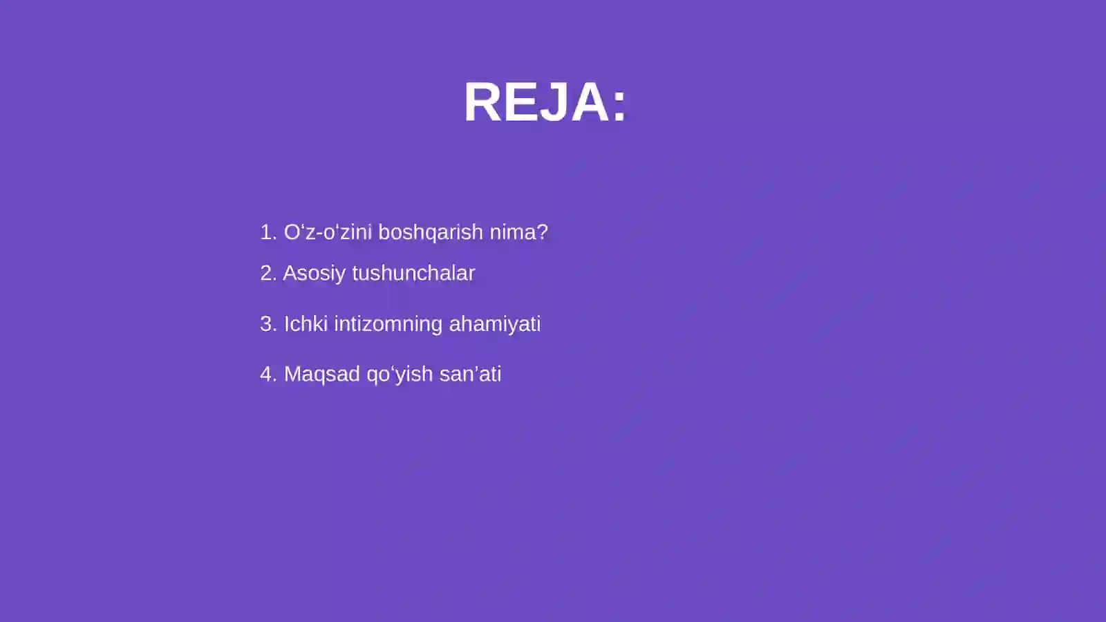 Oʻz-oʻzini boshqarish usullarini amaliy egallash 2