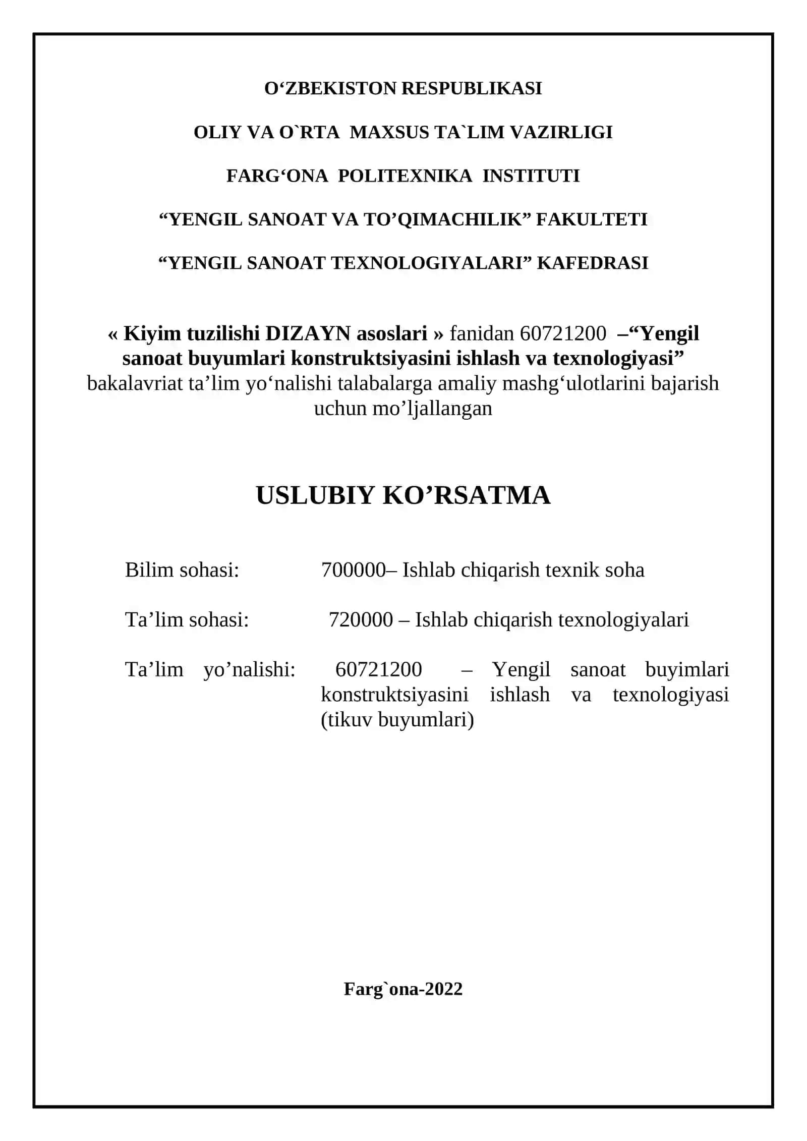 Kiyim tuzilishi dizayn asoslari 2
