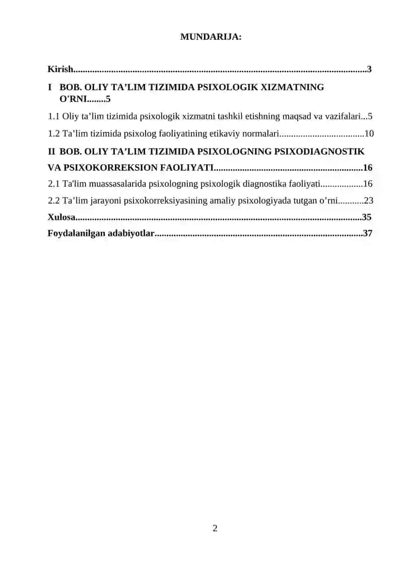 OLIY TA'LIM PSIXOLOGINING TALABALAR BILAN 2