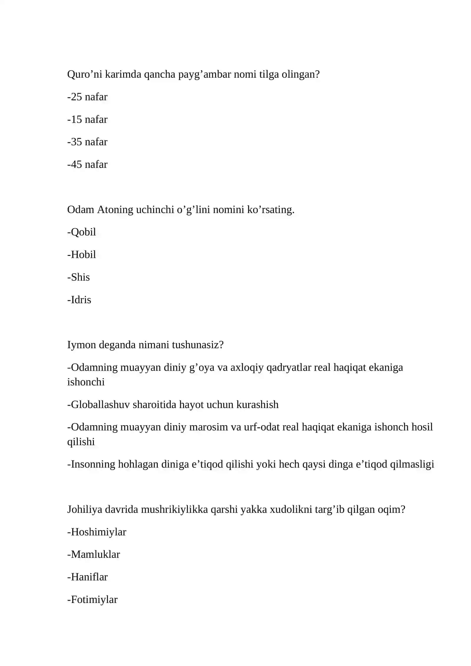 Islomdagi asosiy arkonlari 2