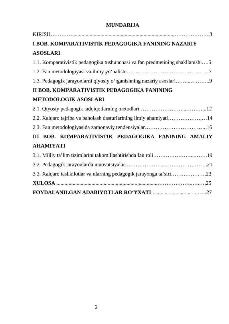 KOMPARATIVISTIK PEDAGOGIKA FANINING NAZARIY ASOSLARI 2