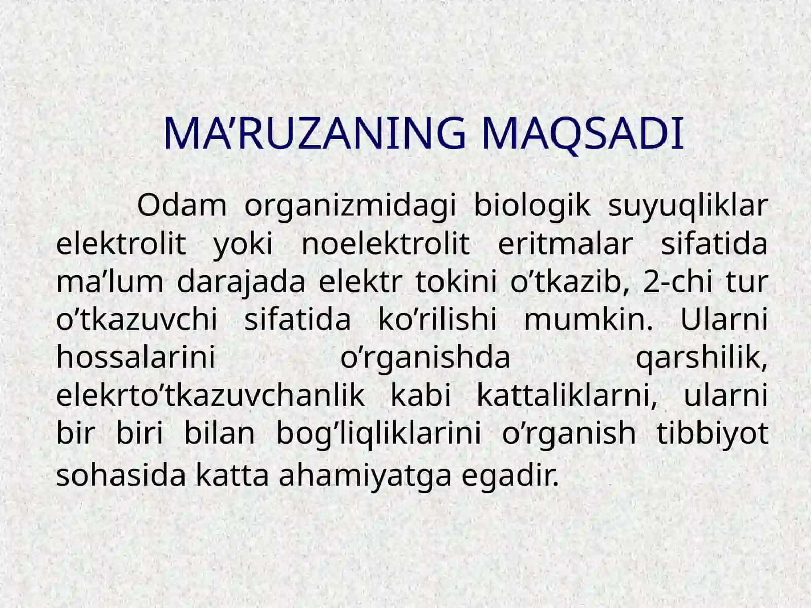 ELEKTROKIMYO ASOSLARI. ELEKTROLITLAR ERITMALARIDA ELEKTRO’TKAZUVCHANLIK 2
