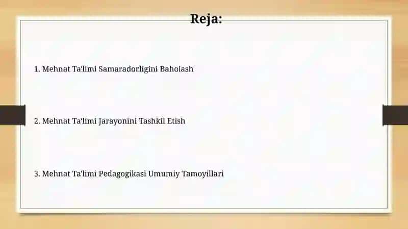 Mehnat tarbiyasi umumiy pedagogika 2