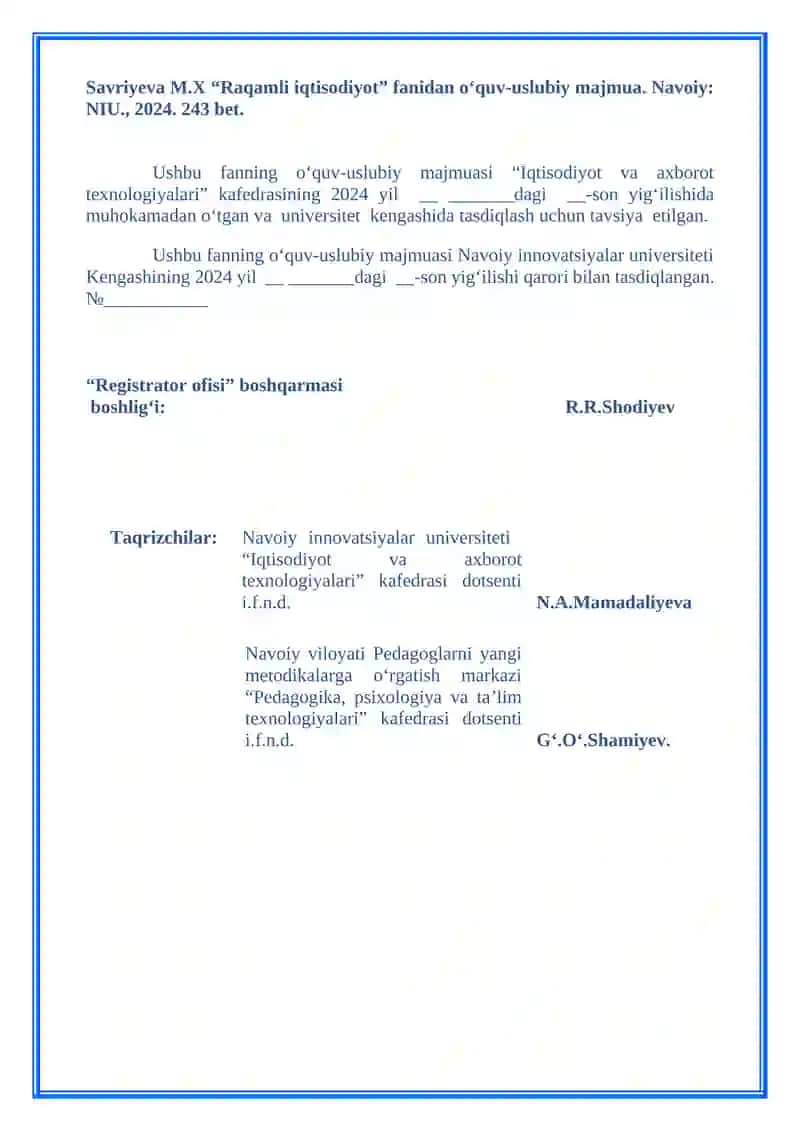 Raqamli iqtisodiyot 2