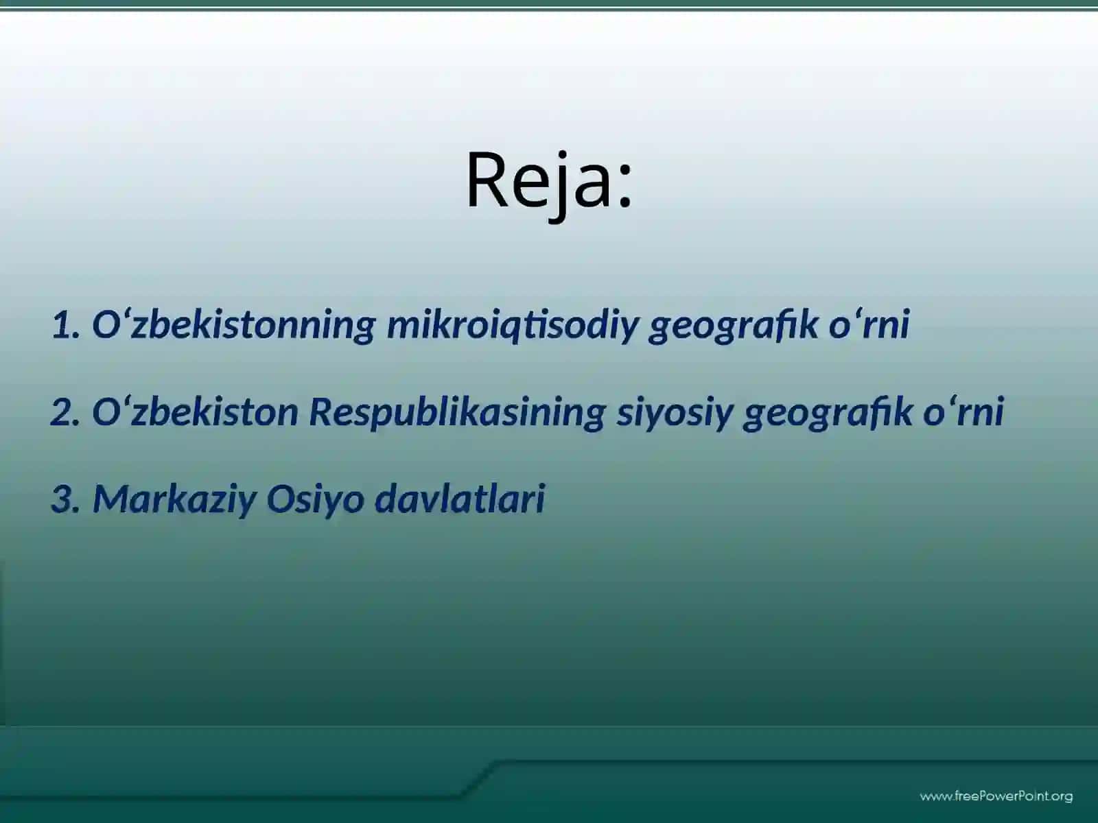 O‘zbekistonning geosiyosiy o‘rni va munosabatlari 2