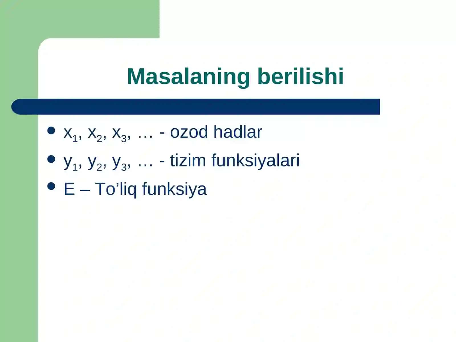 Simpleks uslubida optimal yechimni topishning jadval algoritmi 2