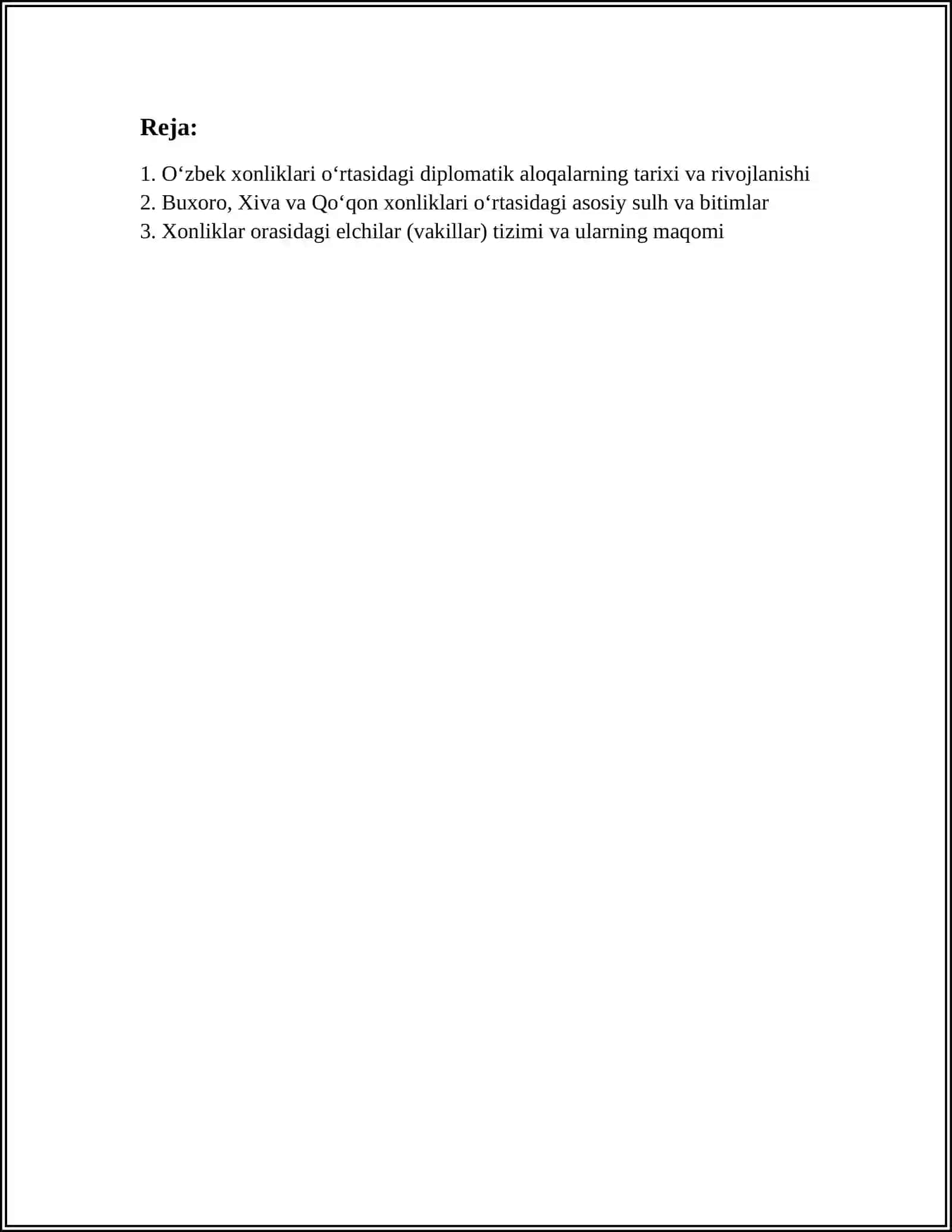 OʻZBEK XONLIKLARI OʻRTASIDA DIPLOMATIK ALOQALAR 2