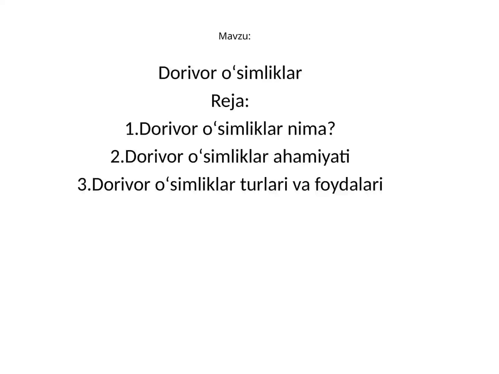 Dorivor oʻsimliklar 2