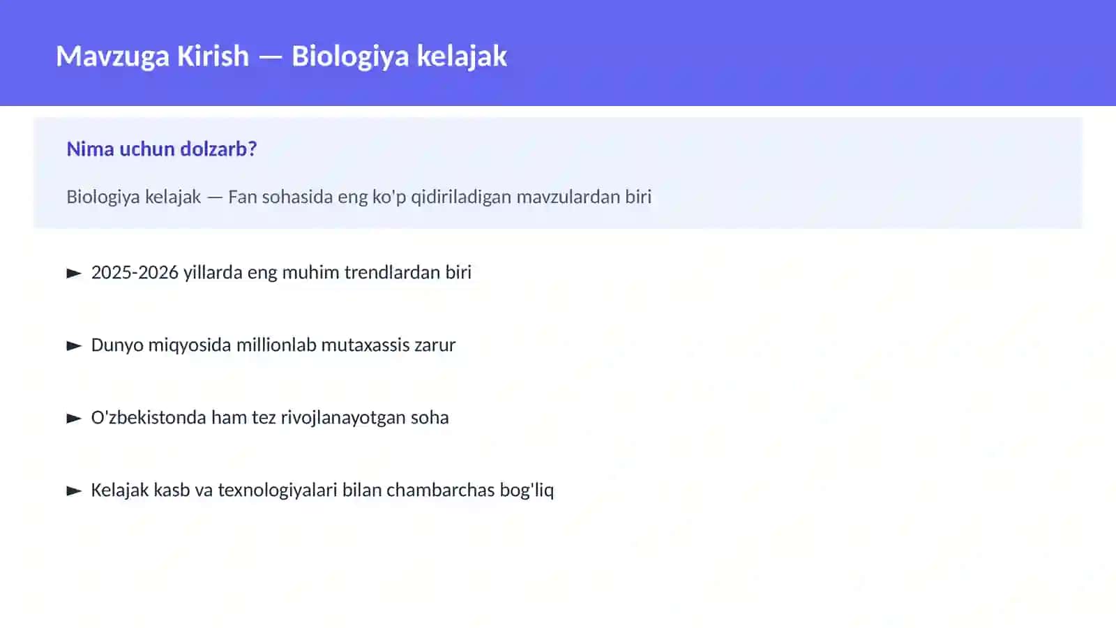 Biologiya kelajak 2