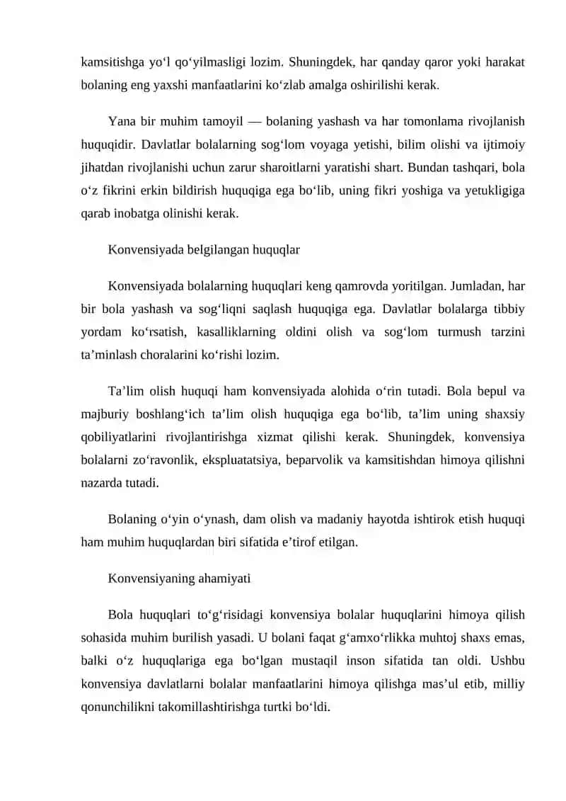 Bola huquqlari to‘g‘risidagi konvensiyasi 2