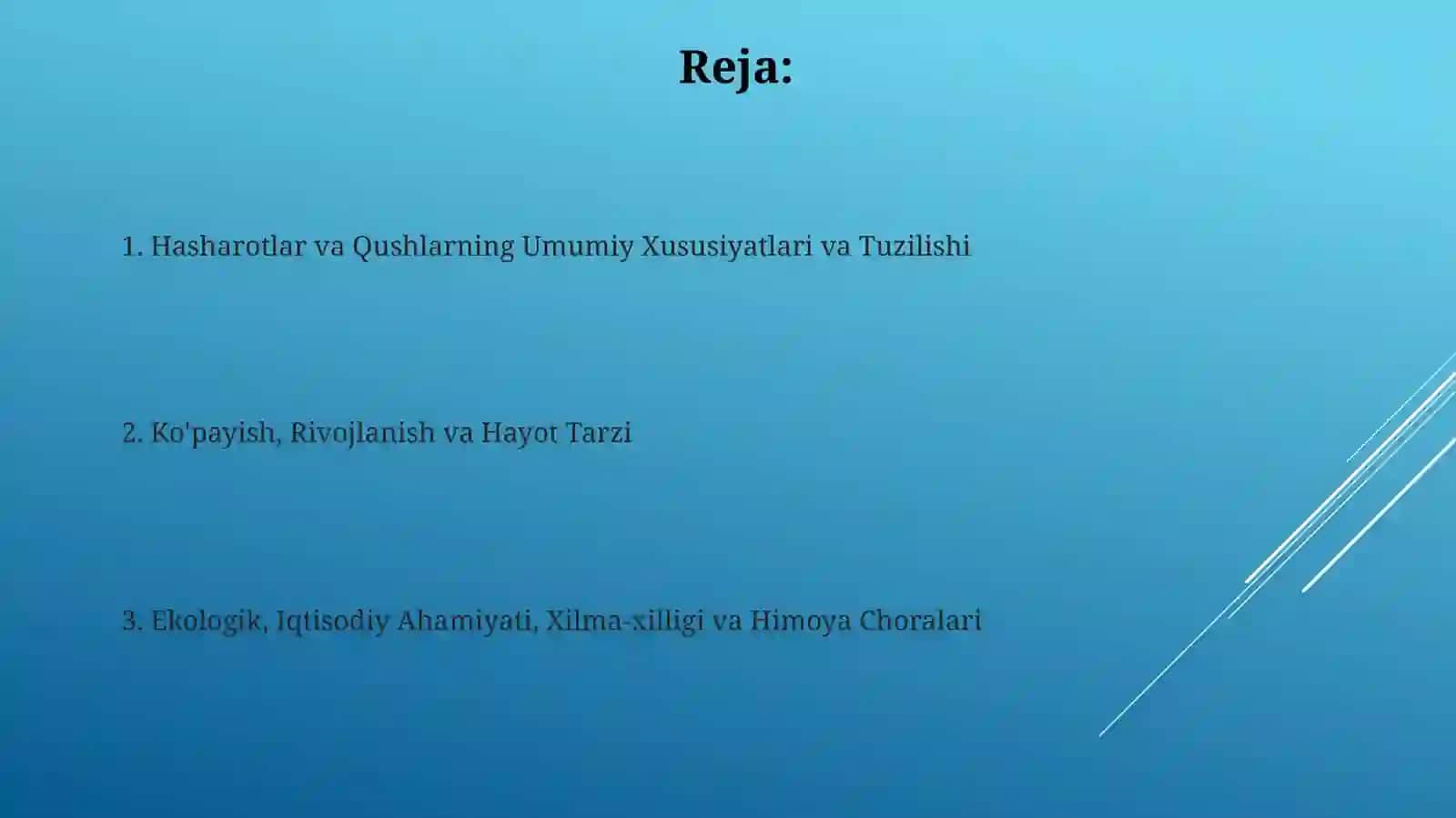 Hashoratlar sinfi. Qushlar 2