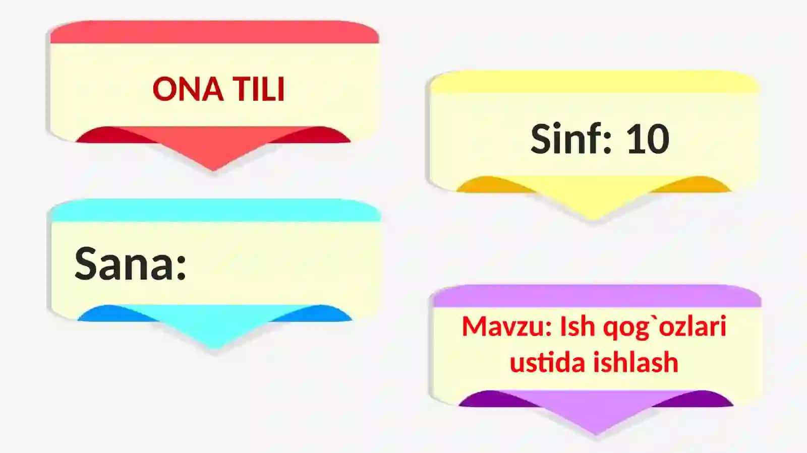 Ish qo`g`ozlari ustida ishlash 2