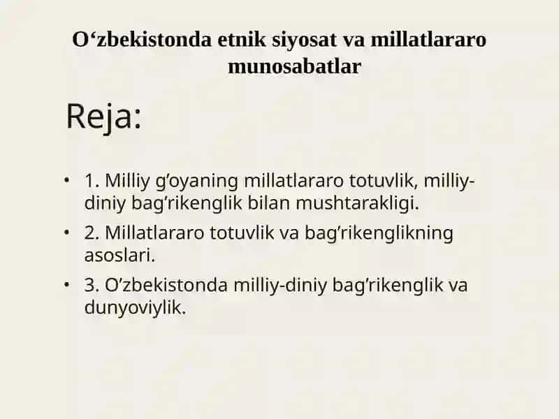 O'zbekistonda etnik siyosat va millatlararo munosabatlar 2