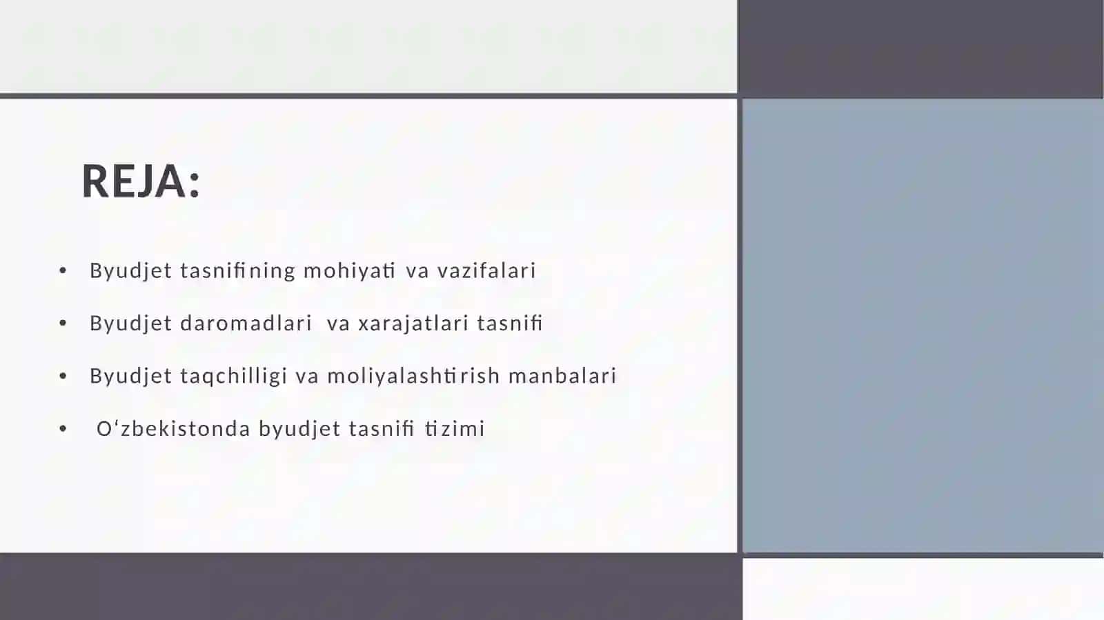 BYUDJET TASNIFI 2