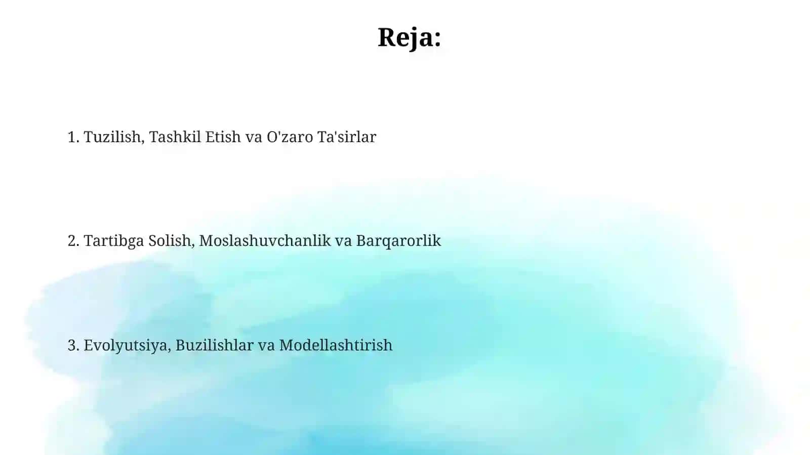 Organizm murakkab sistema sifatida 2