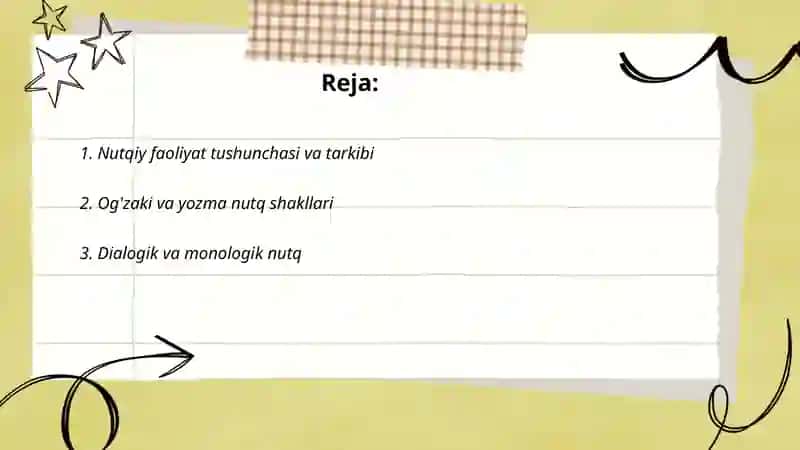 Nutqiy faoliyat. Nutq shakllari. Nutq uslublari 2
