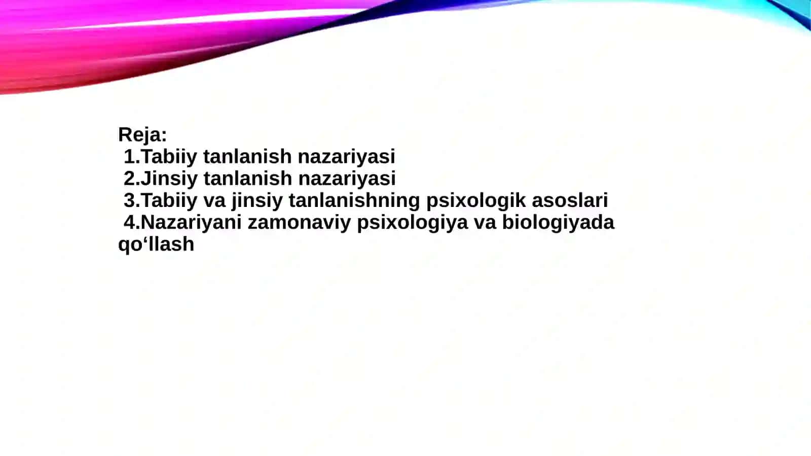 Tabiiy va jinsiy tanlanish nazariyasi 2