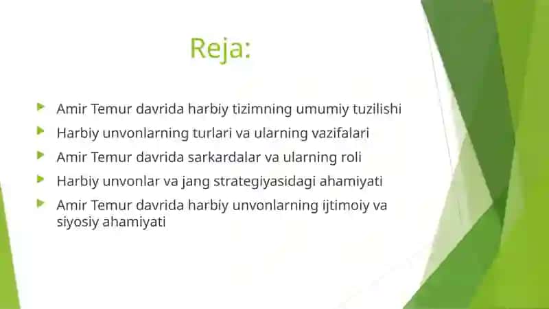 Amir Temur davrida harbiy unvonlar 2