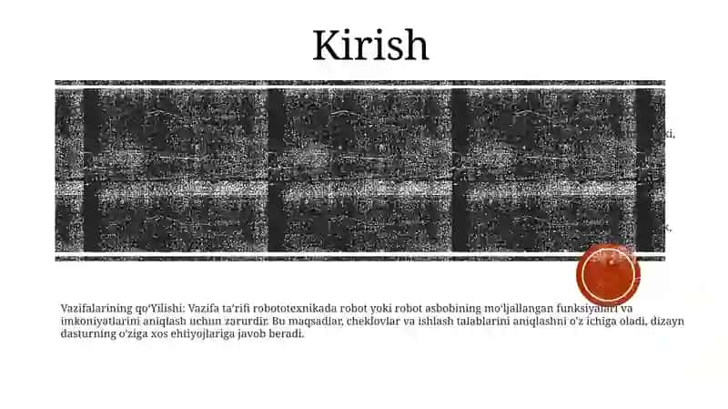 Robotolar Va Robototexnik Vositalarni Loyhalashtirish 2