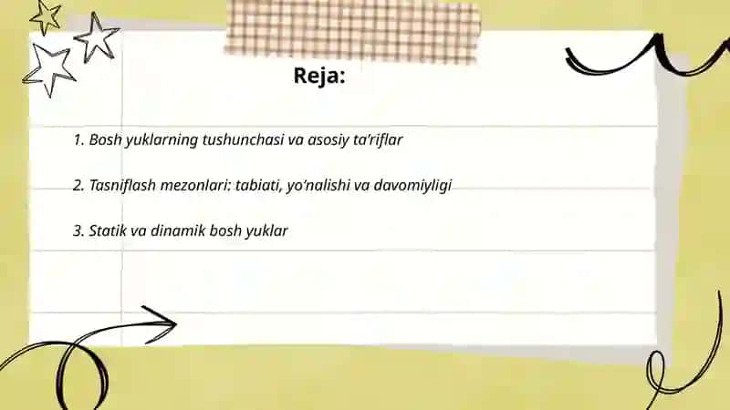 Bosh yuklarning tasnifi 2