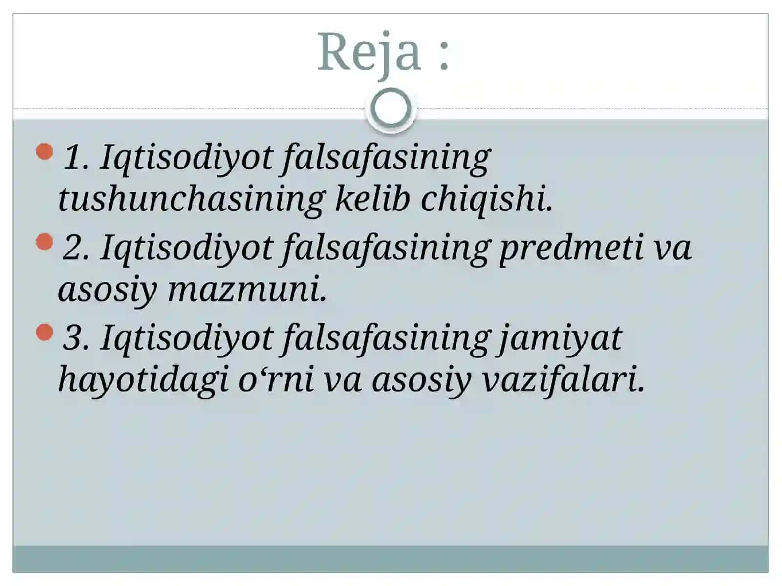 Iqtisodiyot falsafasi 2