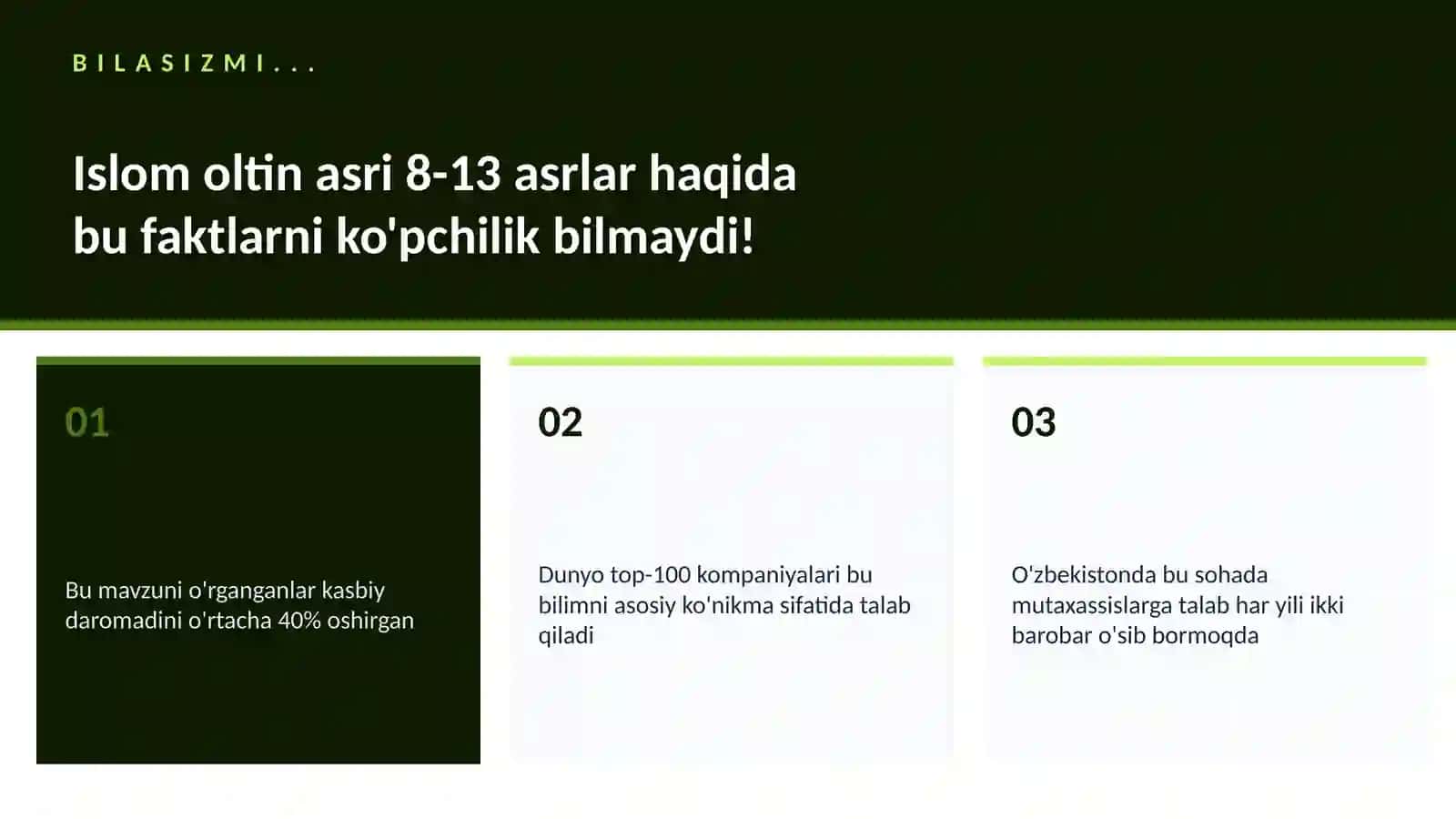 Islom oltin asri 8-13 asrlar 2