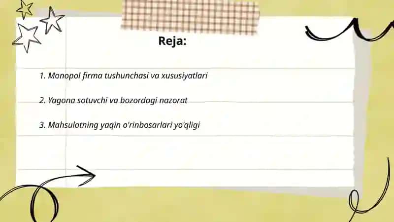 Monopol firmalarning xususiyatlari 2