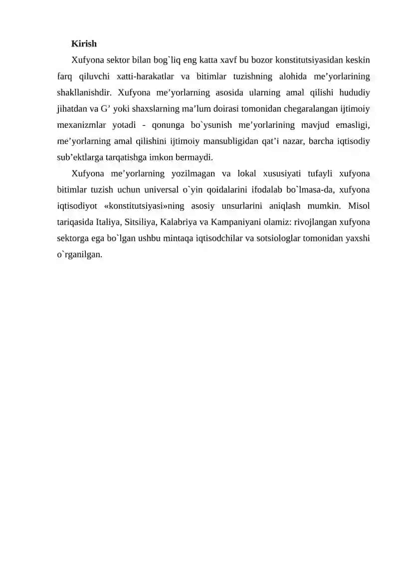 Xufyona iqtisodiyot 2