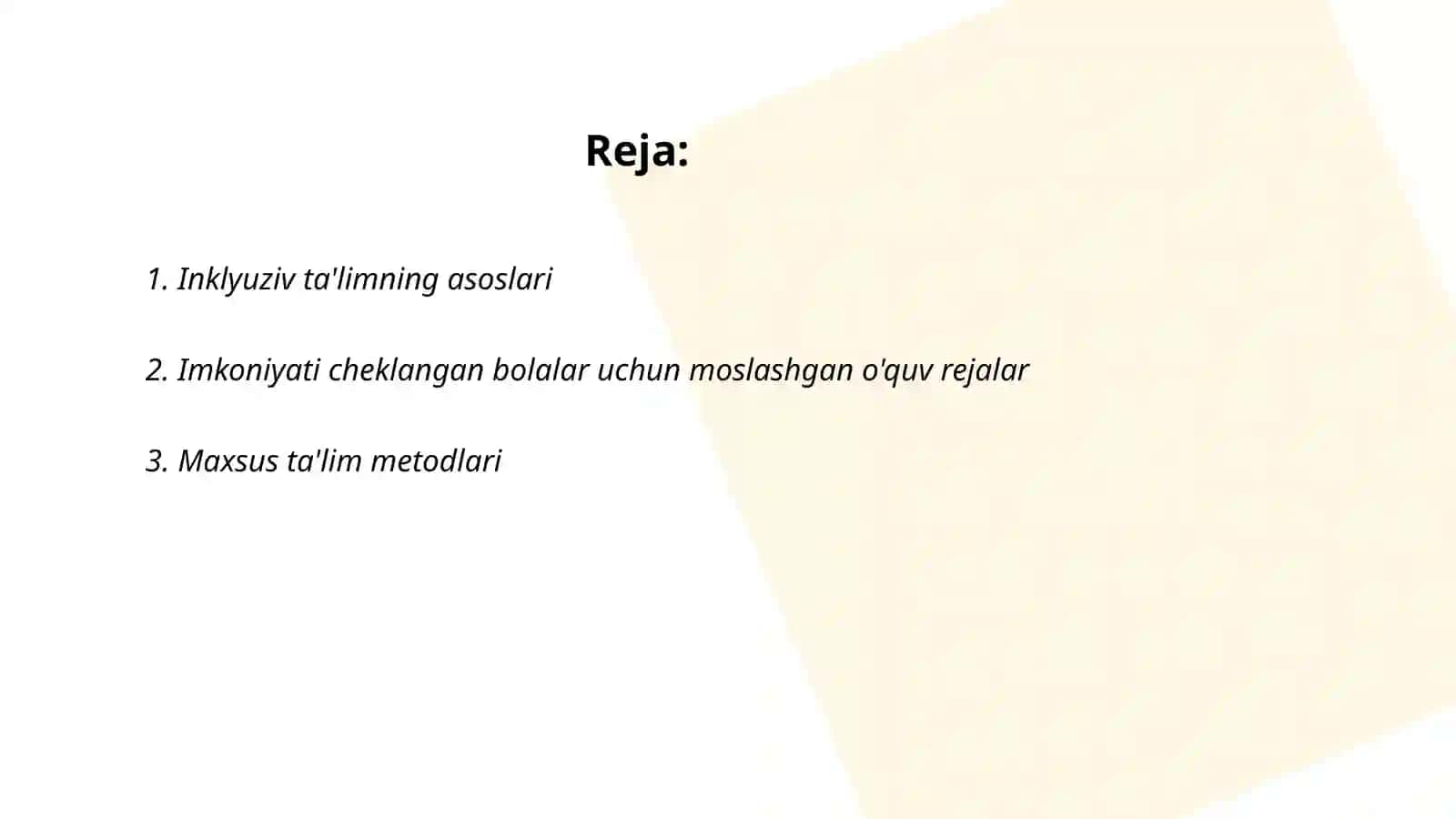 Imkoniyati cheklangan bolalarni inklyuziv talimi orqali õqitish va tarbiyalashni tashkil etish 2