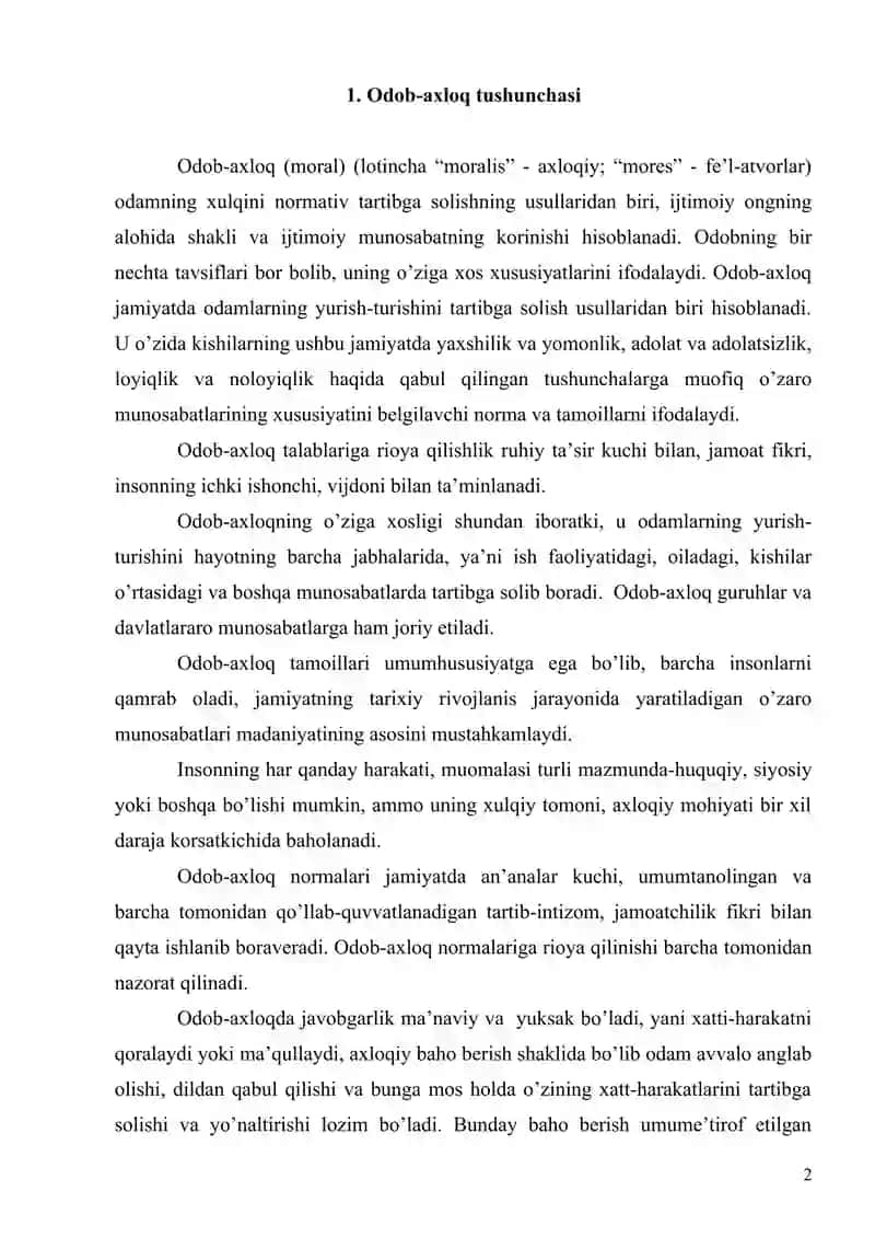 Odob-axloqning tushunchasi va mohiyati 2