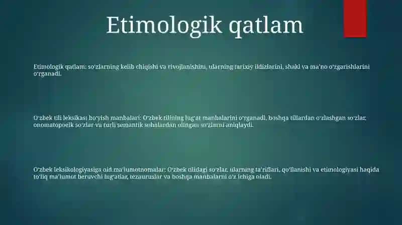 O'Zbek Tili Leksikasining Boyish Manbalari 2