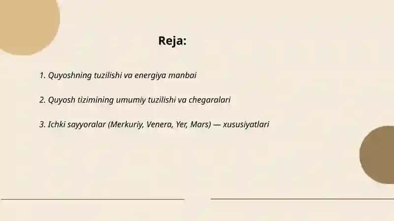 Quyosh sistemasi va sayyoralar 2
