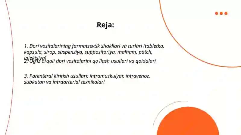Dori vositalarini qo'llash 2