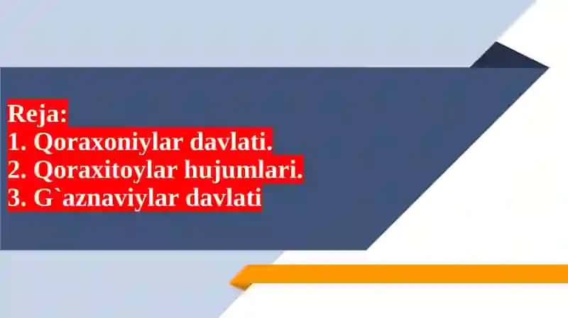 Qoraxoniylar, Qoraxitoylar va G`aznaviylar davlatlari 2